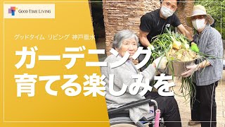 有料老人ホームの庭園で季節のガーデニング🌼玉ねぎ収穫＆サツマイモの苗植え