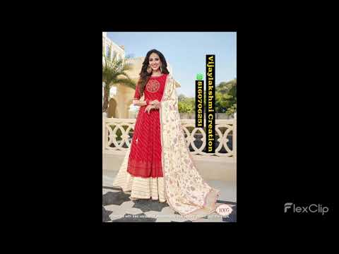 Kajal style tanishq vol 1 gown style kurti with dupatta in s...