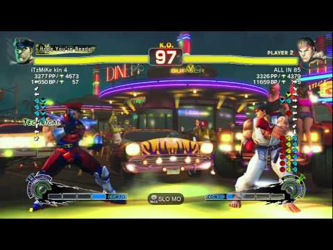 SSF4 AE 2012: iTzMiKe KIn 4 (Bison) vs ALLIN85 (Ryu) - Ranked Match (First to 3) - True HD - Prt.3
