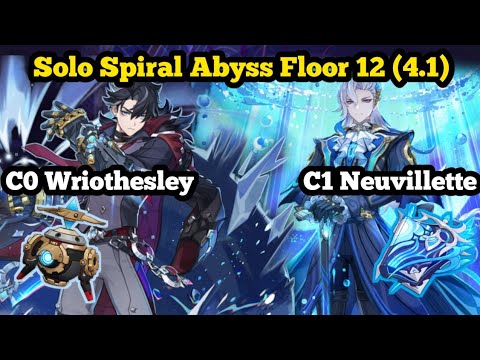 C0 Wriothesley Solo & C1 Neuvillette Solo, Spiral Abyss Floor 12 (4.1) | Genshin Impact Indonesia