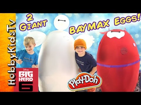 2 Giant BAYMAX Surprise Eggs with Epic Toys Inside