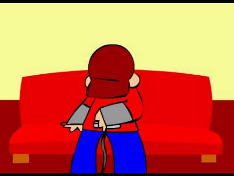 The girl at the video game store animated.