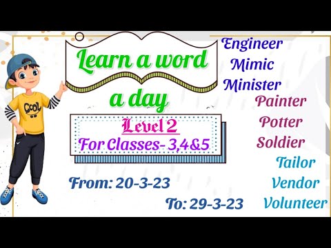 LEARN A WORD A DAY | LEVEL 2 | March WORDS | 20-03-2023 to 29-03-2023 | 20th to 29th Mar 2023