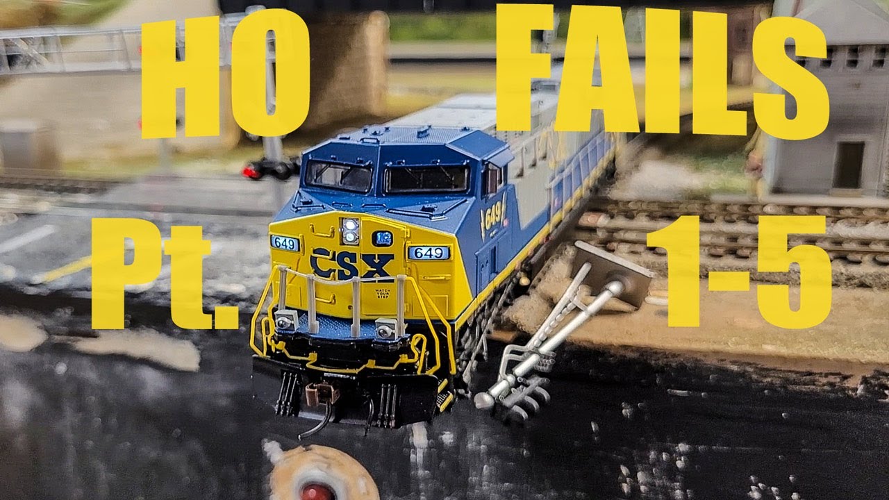HO Scale Derailment and Fails Part 1-5!