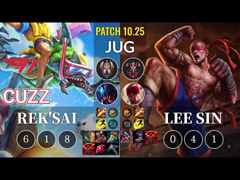 T1 Cuzz Rek'Sai vs Lee Sin Jungle - KR Patch 10.25
