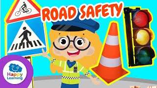 Road Safety for Kids: Let's Learn to Cross the Street! | Happy Learning 🚦👧🚸