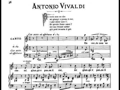 Un certo non so che - A. VIVALDI (A minor-Medium Voice) Piano accompaniment