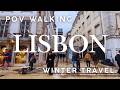 Winter Walk In Lisbon 2026 Praça Do Comércio To Rossio In The Rain POV
