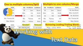 Pandas - Text Data 1 | One to Multiple Column Split | Multiple to One Column Merge Pandas DataFrame