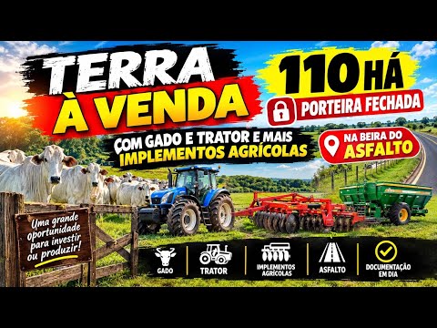 TERRA A VENDA DE PORTEIRA FECHADA NA BEIRA DO ASFALTO 