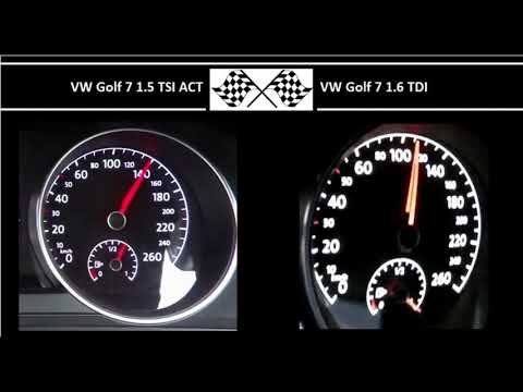 VW Golf 7 1.5 TSI ACT VS. VW Golf 7 1.6 TDI - Acceleration 0-100km/h