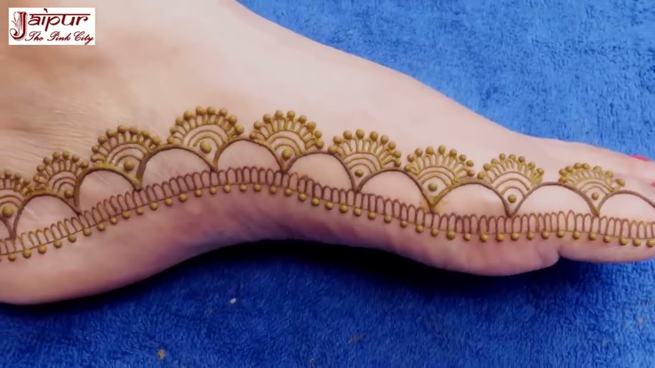 easy leg mehndi design by jaipurthepinkcity