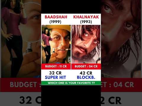 Baadshah Vs Khalnayak Movie Comparision || Box Office Collection || Shah Rukh Khan #shorts