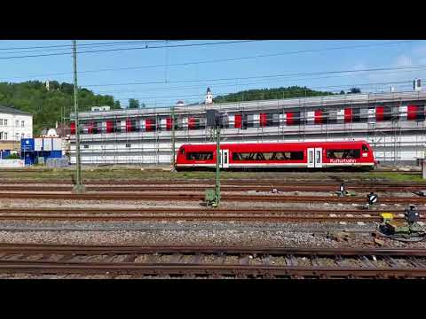 (KBS 774,760)Bahnhof Horb am Neckar: Rastatt-Umleiter,Kulturbahn,IC Zürich-Horb(Stuttgart) 26.8.2017