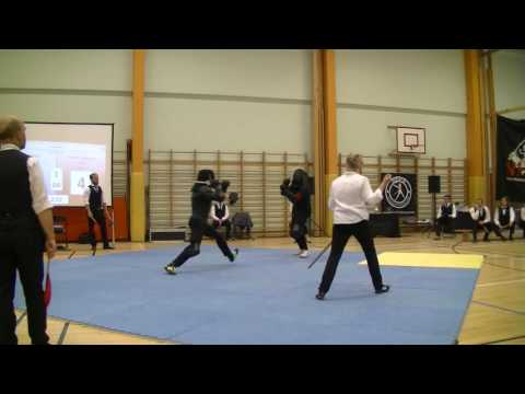 Örebro Open 2016, Men's Longsword, Quarterfinal. Arto Fama (B) vs Kristian Ruokonen (R)