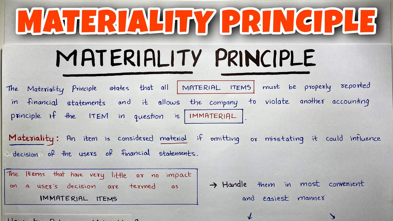 Materiality Principle EXPLAINED - By Saheb Academy