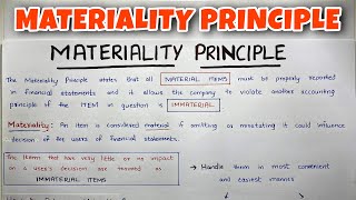 Materiality Principle EXPLAINED - By Saheb Academy