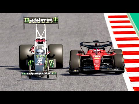 Ferrari F1 2023 SF-23 vs Top Fuel Dragster - Drag Strip 2 KM