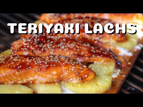 TERIYAKI LACHS mit ANANAS von der ZEDERNHOLZPLANKE - deutsches BBQ-Video - 0815BBQ