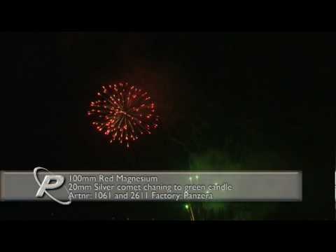 Italian Fireworks Demo  - Panzera - Red Magnesium 100mm