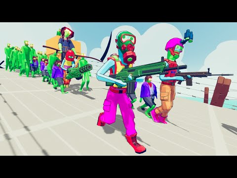 Zombie 100 Units vs SWAT + Army Soldier - Totally Accurate Battle Simulator TABS