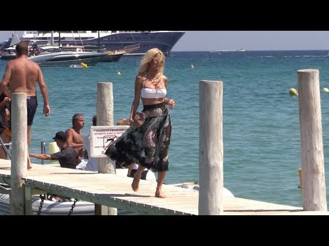 EXCLUSIVE - Victoria Silvstedt at Club 55 in Saint Tropez