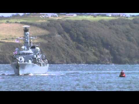 HMS Monmouth F235 passing through Plymouth Sound 30.06.12
