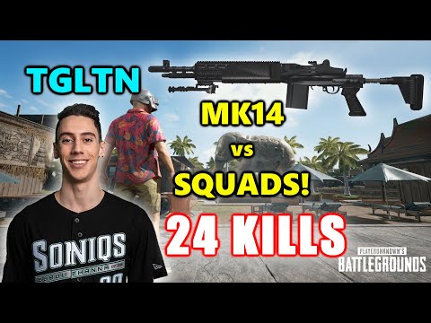 TGLTN - 24 KILLS - MK14 vs SQUADS - PUBG