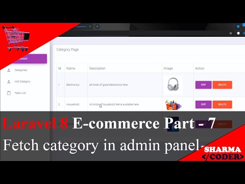 Laravel 8 E com Part 7 Fetch Category data in ecommerce admin panel |