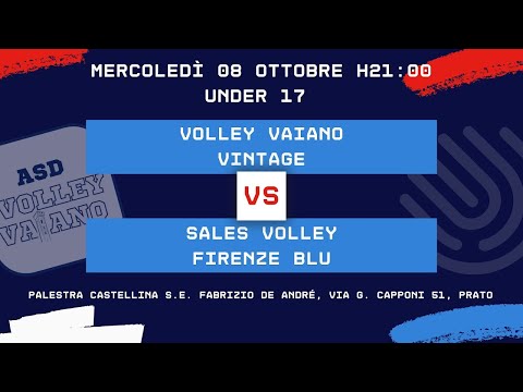 08/10/2025 | Under 17 | PVP VOLLEY VAIANO VINTAGE vs SALES VOLLEY FIRENZE BLU | Giornata n. 3