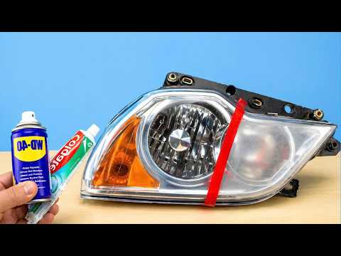 🚗 Restore Old Headlights to NEW in 1 Minute with Toothpaste and WD-40! Genius Trick 😱