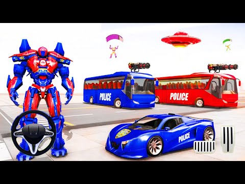 Bus Robot Car War - Robot Game - Bus Robot Police Car Multiple Transform War Game 2020