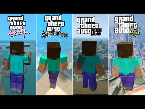 Minecraft Steve Jumping from the Highest Point in Every Gta Game (2002 - 2026)