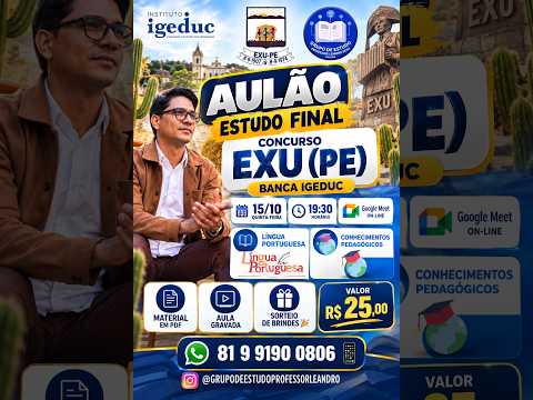 AULÃO - CONCURSO EXU (PE) BANCA IGEDUC - PARTE II - CONHECIMENTOS PEDAGÓGICOS🦉 📚