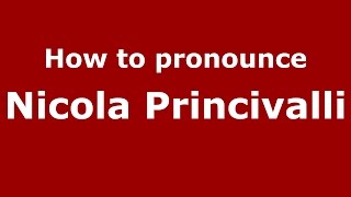 How to pronounce Nicola Princivalli