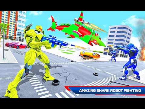Robot Shark Attack: Transform Robot Shark Games