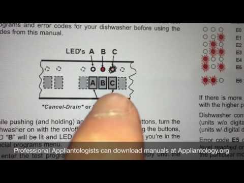 Entering Program Mode and Running the Test Program in a Bosch Dishwasher