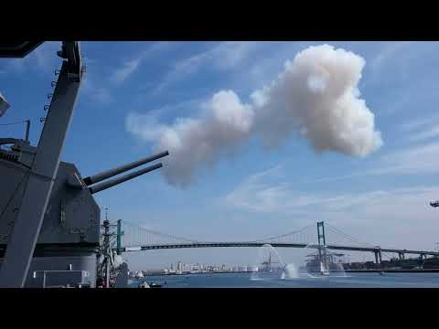 Firing Mount 56 on Battleship Iowa - My Way