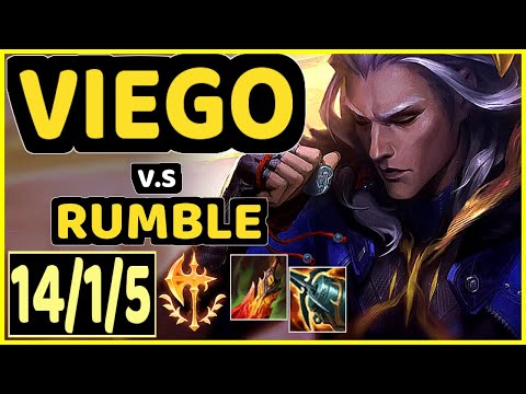 VIEGO vs RUMBLE - 14/1/5 KDA MID CHALLENGER GAMEPLAY - BR
