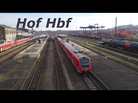 Bahnbetrieb  am Hauptbahnhof  Hof    ホーフ中央駅