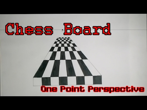 How to draw "Chess Board" in One Point Perspective #3