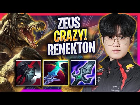 ZEUS CRAZY GAME WITH RENEKTON! - T1 Zeus Plays Renekton TOP vs Gnar! | Season 2024
