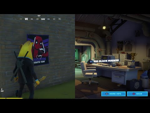 Find Deadpool's Big Black Marker and Deface Ghost or Shadow Posters - Fortnite Deadpool Challenges