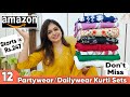 Huge 12 Amazon Partywear Cotton Kurta Set Haul New Festive Kurti Haul Amazon Freedom Sale