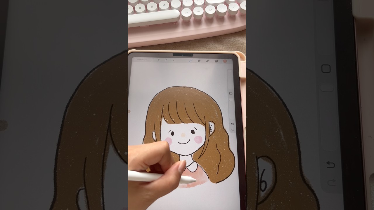 ほんわかな女の子 リクエストお待ちしてます #イラストメイキング #イラスト #tablet