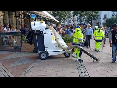 Cleaning Stockholm's Streets with a Huge Vacuum Cleaner | Urban Cleanliness in Action
