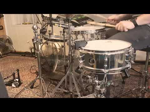 Kevin Fooling around on his custom acrylic a3 drums