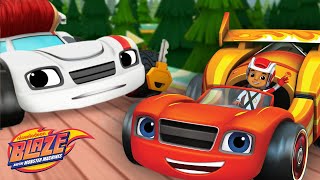 Race Car Blaze's Rescues & Races! w/ AJ & Speedrick | 10 Minutes | Blaze and the Monster Machines