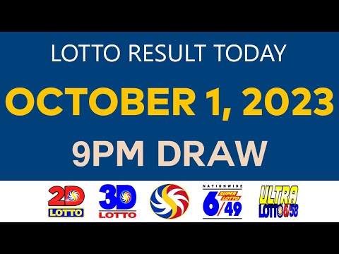 Lotto Result Today OCTOBER 1 2023 9pm Ez2 Swertres 2D 3D 6/49 6/58 PCSO