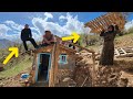 Canopy with a new idea for a stone house by a mother in the mountains